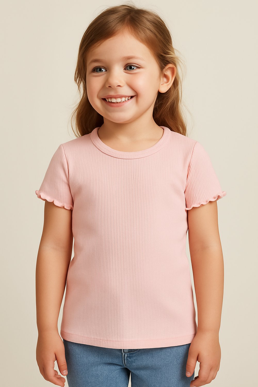 PURE DOTS Kız Çocuk EkoVero Yazlık Toz Pembe Tişört