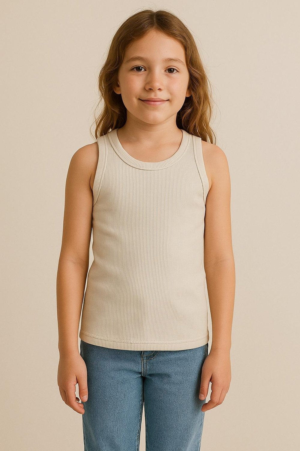 PURE DOTS Kız Çocuk Fitilli Yazlık Bej Body Bluz