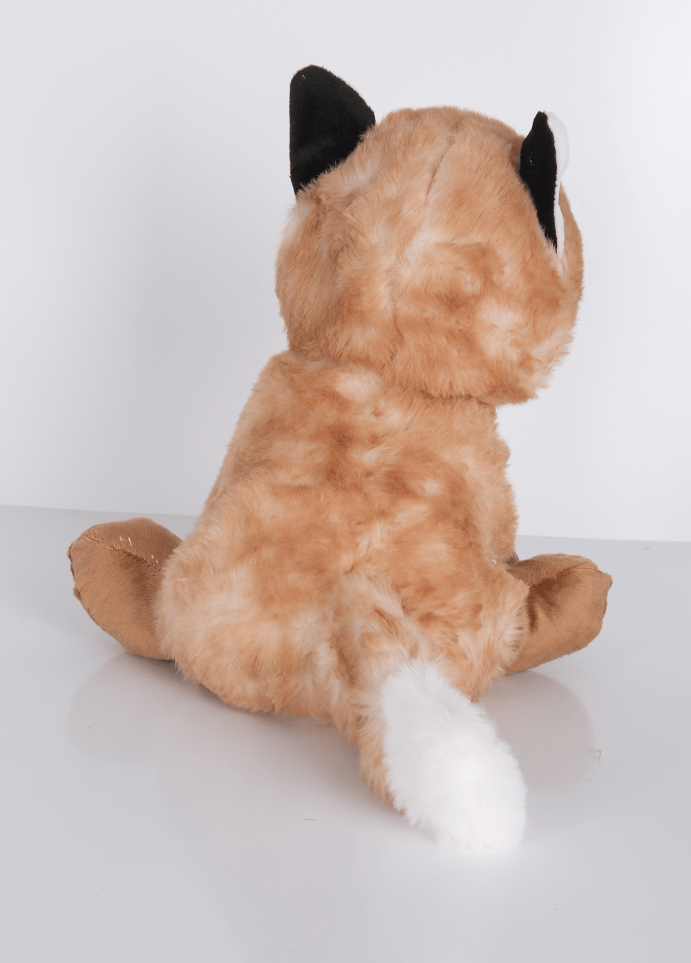 23 cm Yavru Tilki Yavrusu Şekilli Peluş Oyuncak Koyu Kahverengi Beyaz