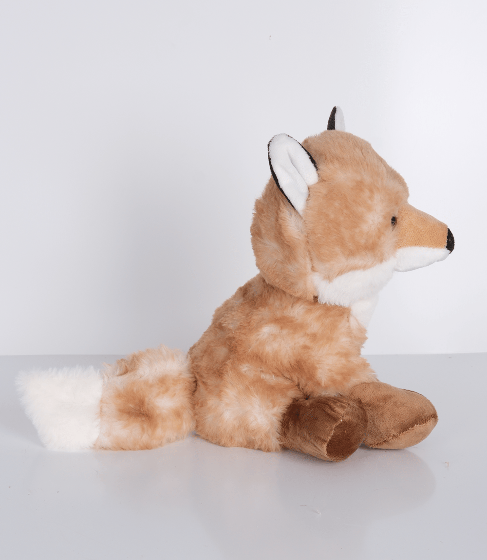 23 cm Yavru Tilki Yavrusu Şekilli Peluş Oyuncak Koyu Kahverengi Beyaz