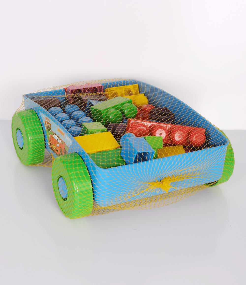 Çek Çek Oyuncak Arabalı Lego Parçaları Mavi