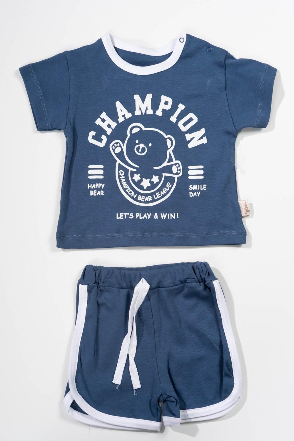 Champion Ayıcık Baskılı Erkek Şortlu Takım Lacivert