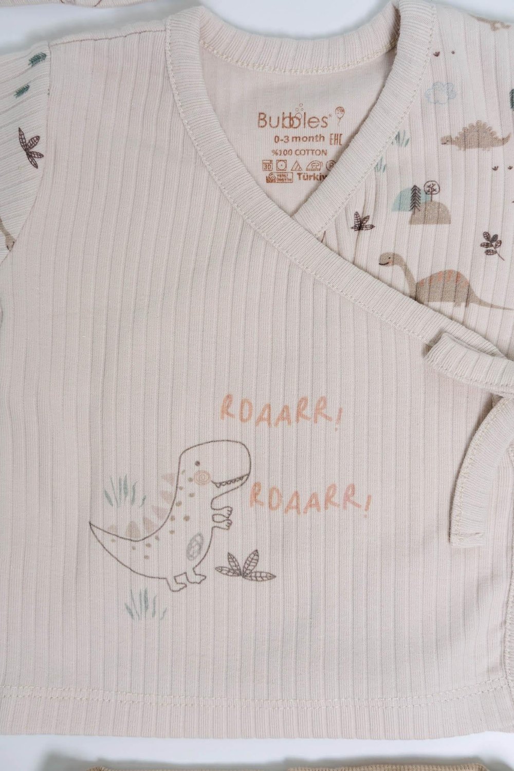 Dinazor Baskılı 5li Erkek Bebek Yenidoğan Takımı – Bej