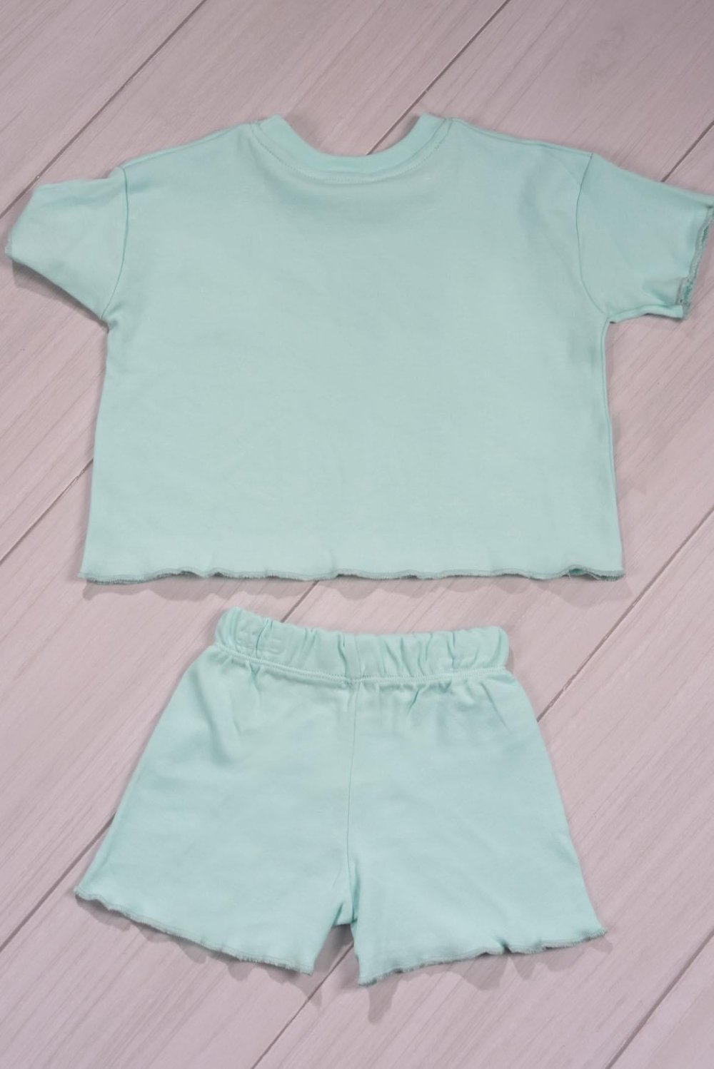 Fırfır Detaylı Baby Club Kız Bebek Şortlu Takım Turkuaz