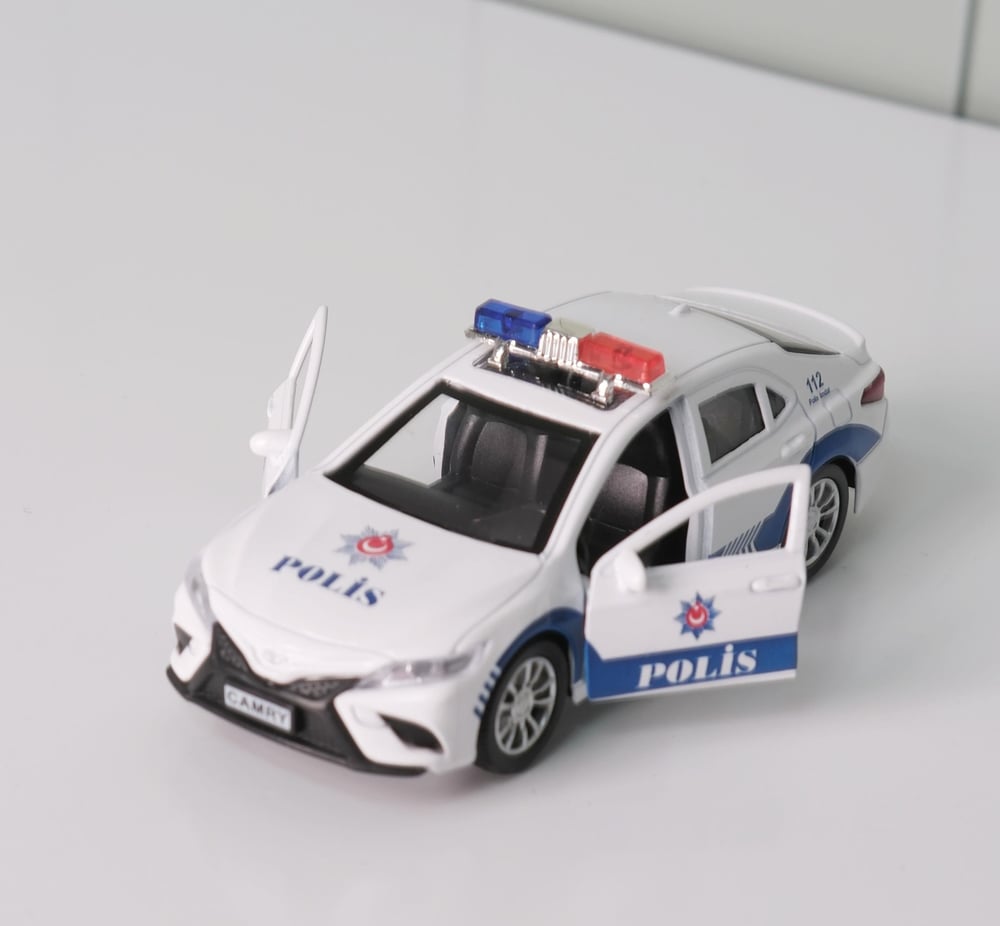 Metal Oyuncak Polis Arabası, Oyuncak Çek Bırak Araba V2