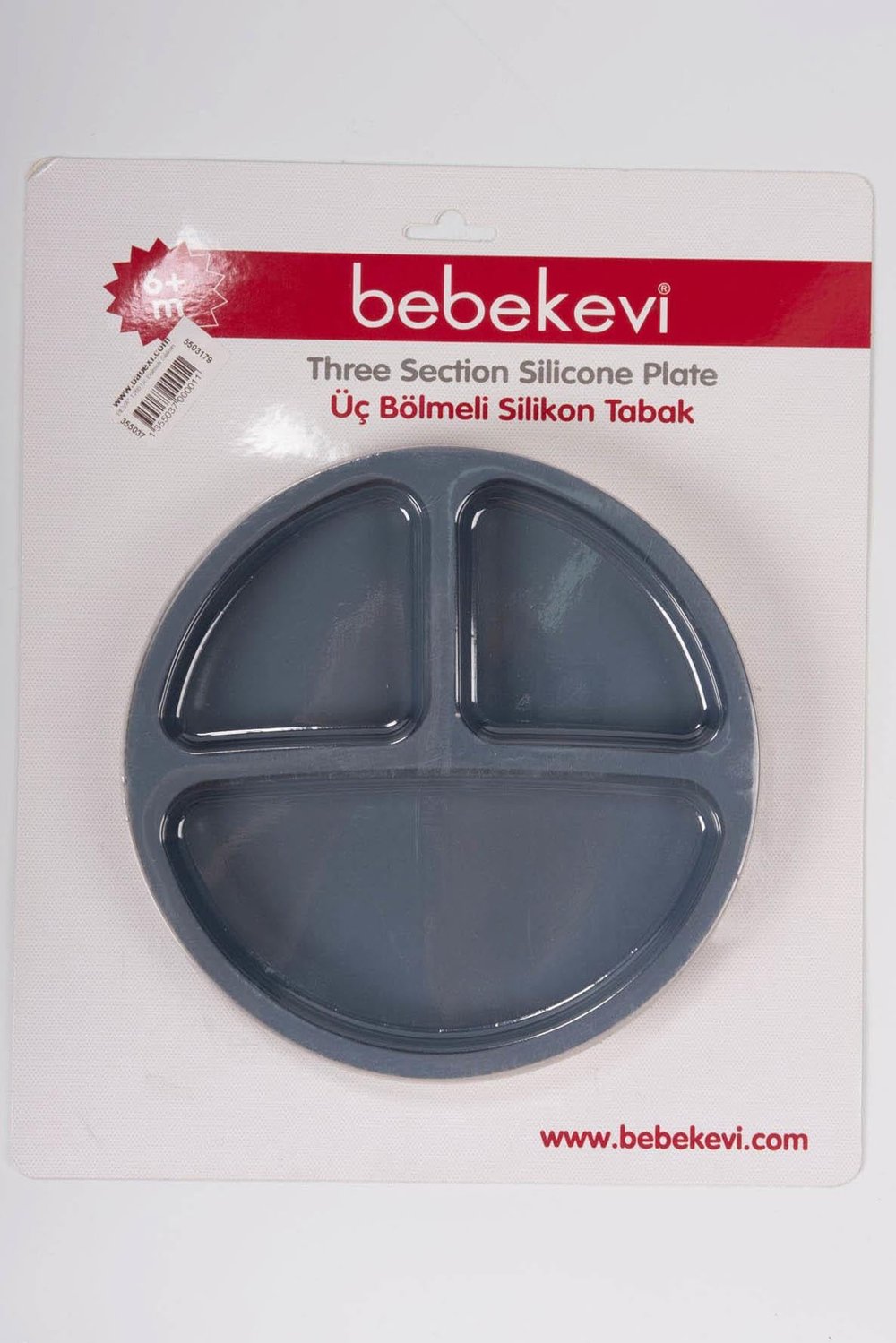 Üç Bölmeli Silikon Tabak Lacivert