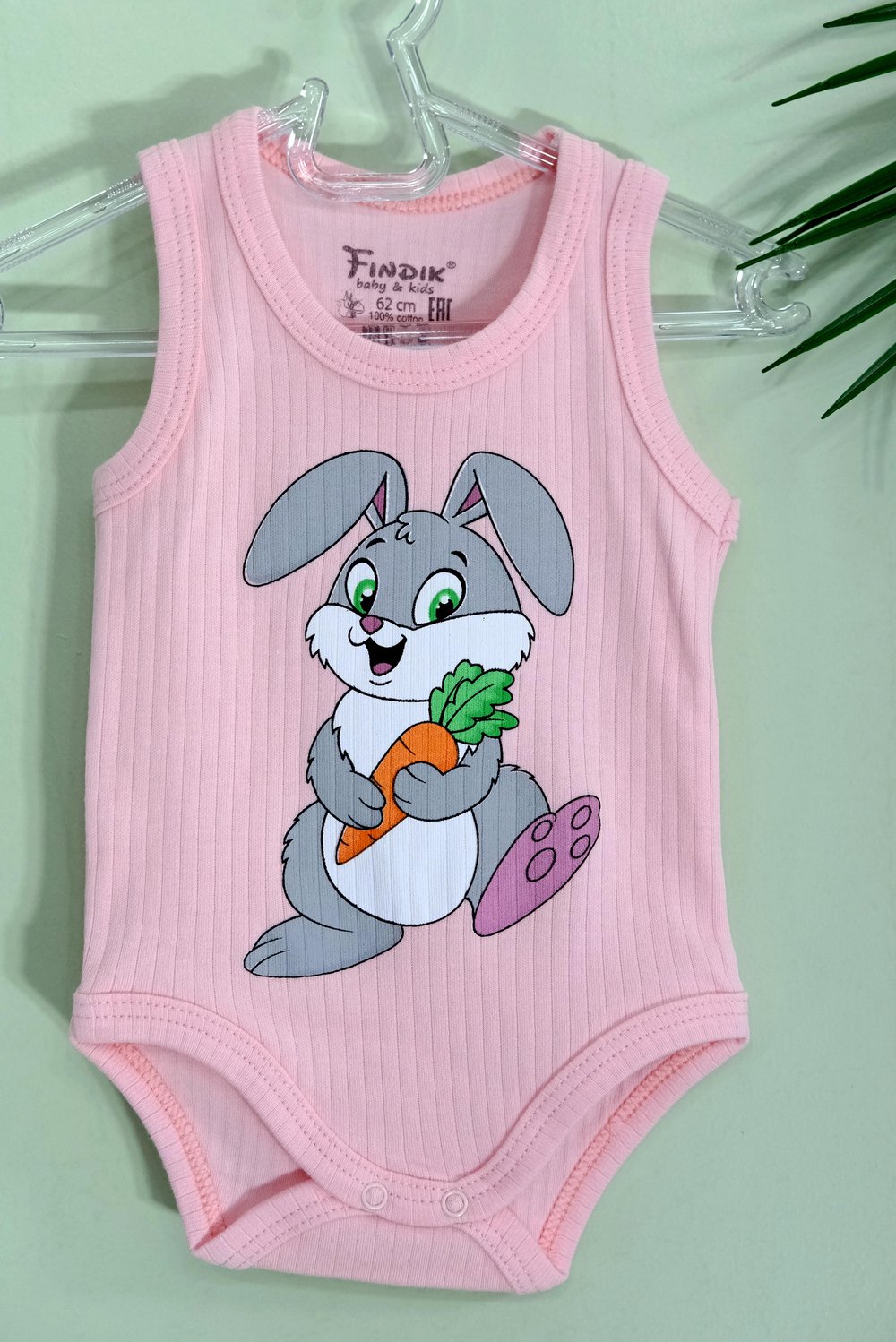 Unisex Tavşanlı Askılı Body Pembe