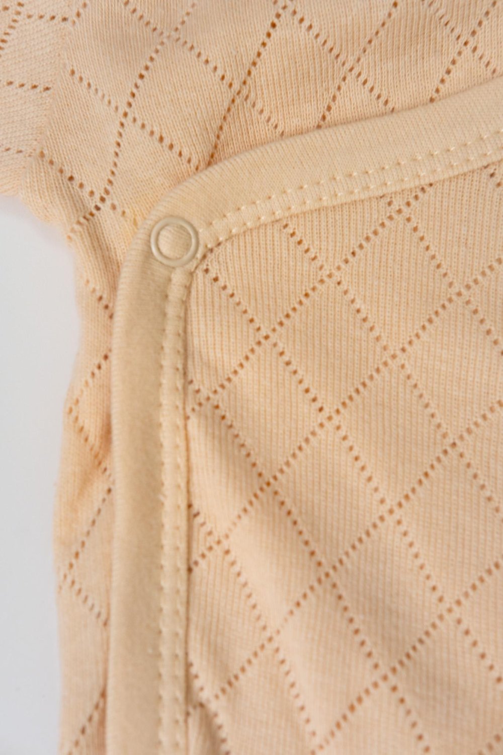 Uzun Kol Kundaklı Body Baklava Desen Klimalı Kumaş Bej