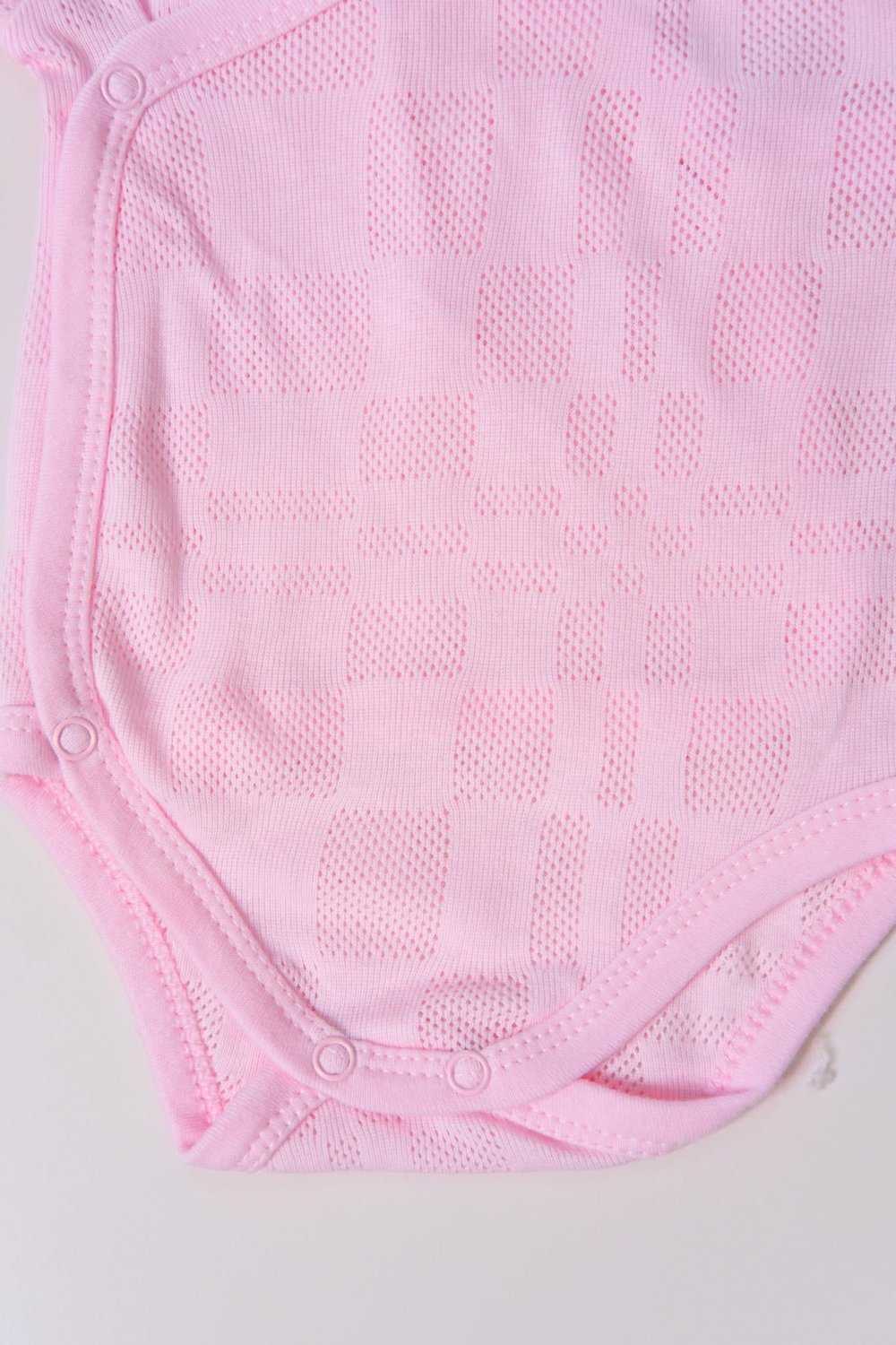 Uzun Kol Kundaklı Body Kare Desen Klimalı Kumaş Pembe