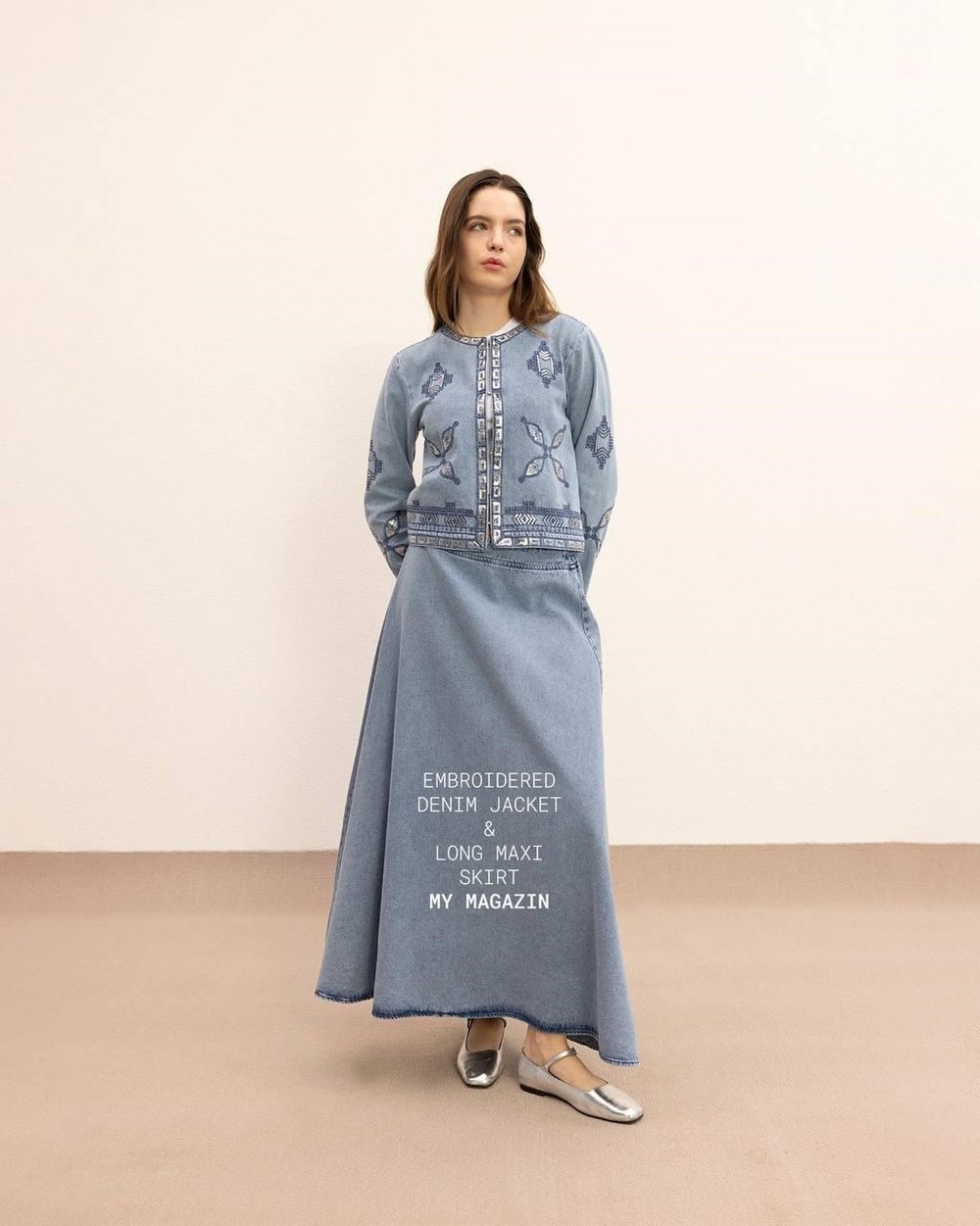 Denim etekli takım 7461