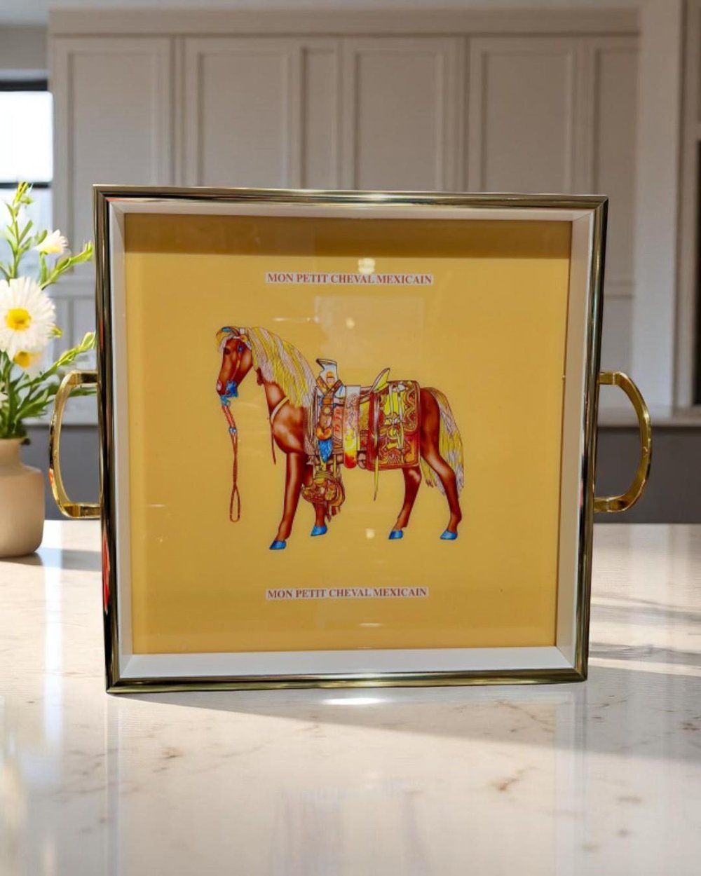Hermes Atlı Sarı Tepsi