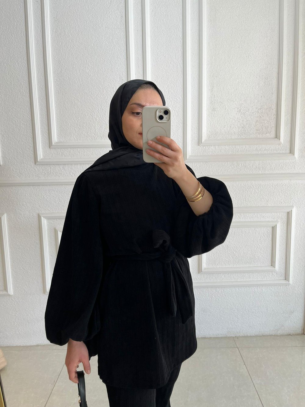 beli kuşaklı siyah ikili takım