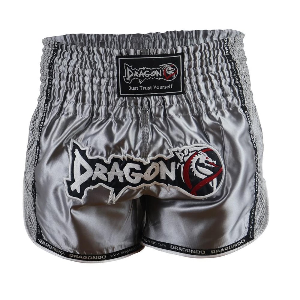 DragonDo MT3076 Shiny Muay Thai Gri Kick Boks Şortu
