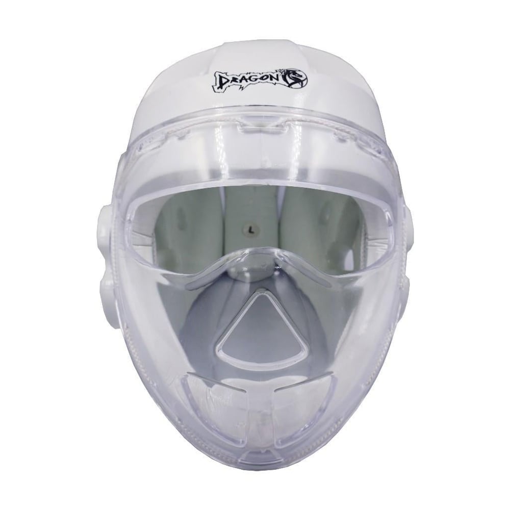 DragonDo T18 Maskeli Karate - Taekwondo Kaskı Maskeli Kapalı Kask Beyaz
