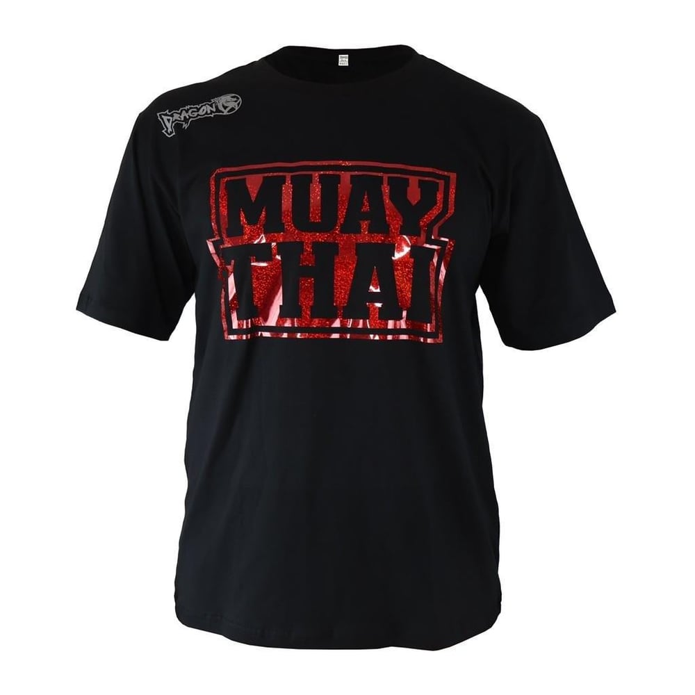 DragonDo TX8523 Muaythai Tişört Parlak Kırmızı Baskılı Muay Thai Tişörtü