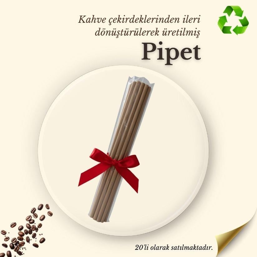 Kahve çekirdeklerinden ileri dönüştürülerek üretilmiş 20'li Pipet