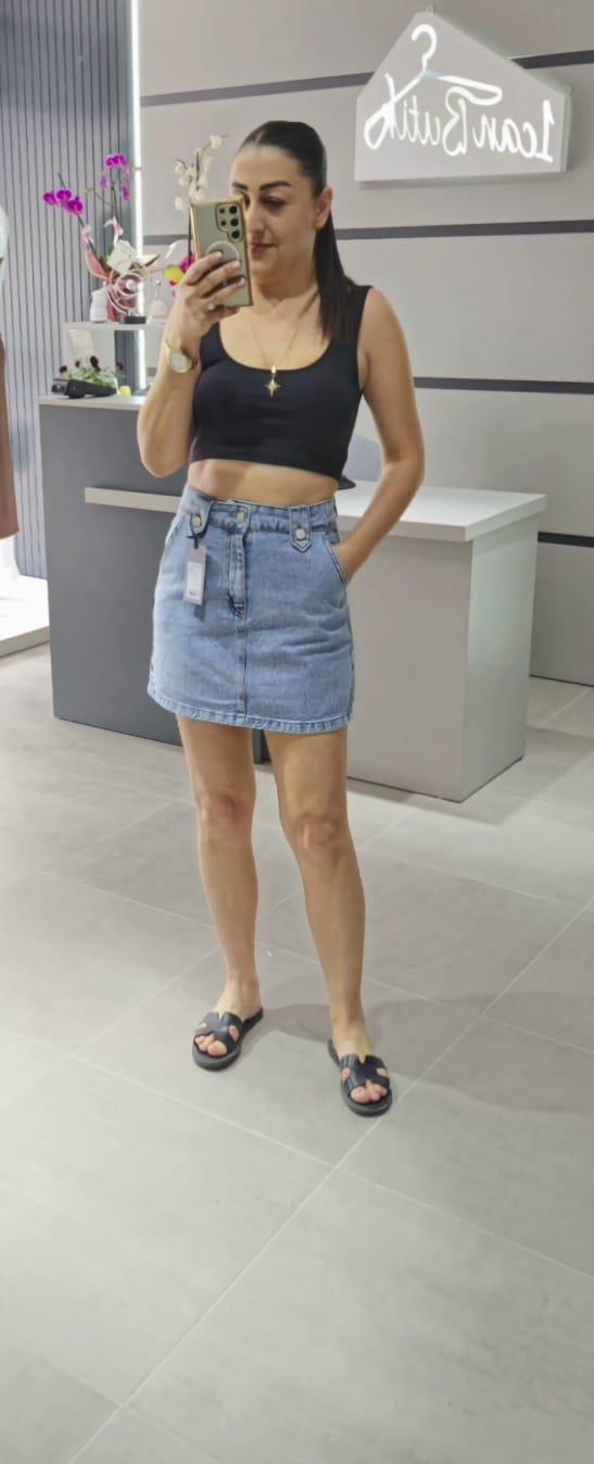 ASKILI SİYAH CROP