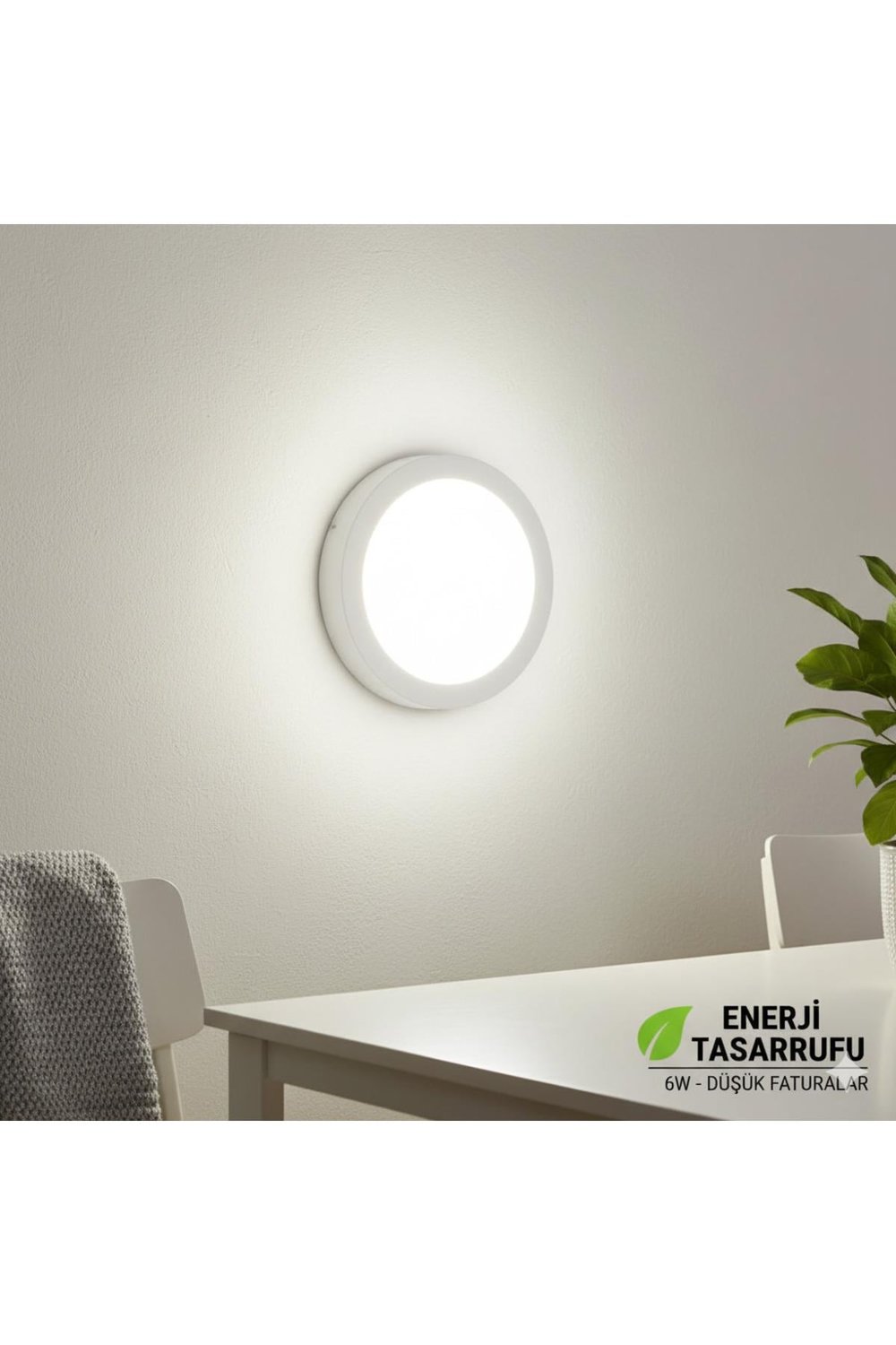 KDL421 Sıva Üstü Yuvarlak LED Panel 12W Beyaz Işık (Hol & Oda Aydınlatma)
