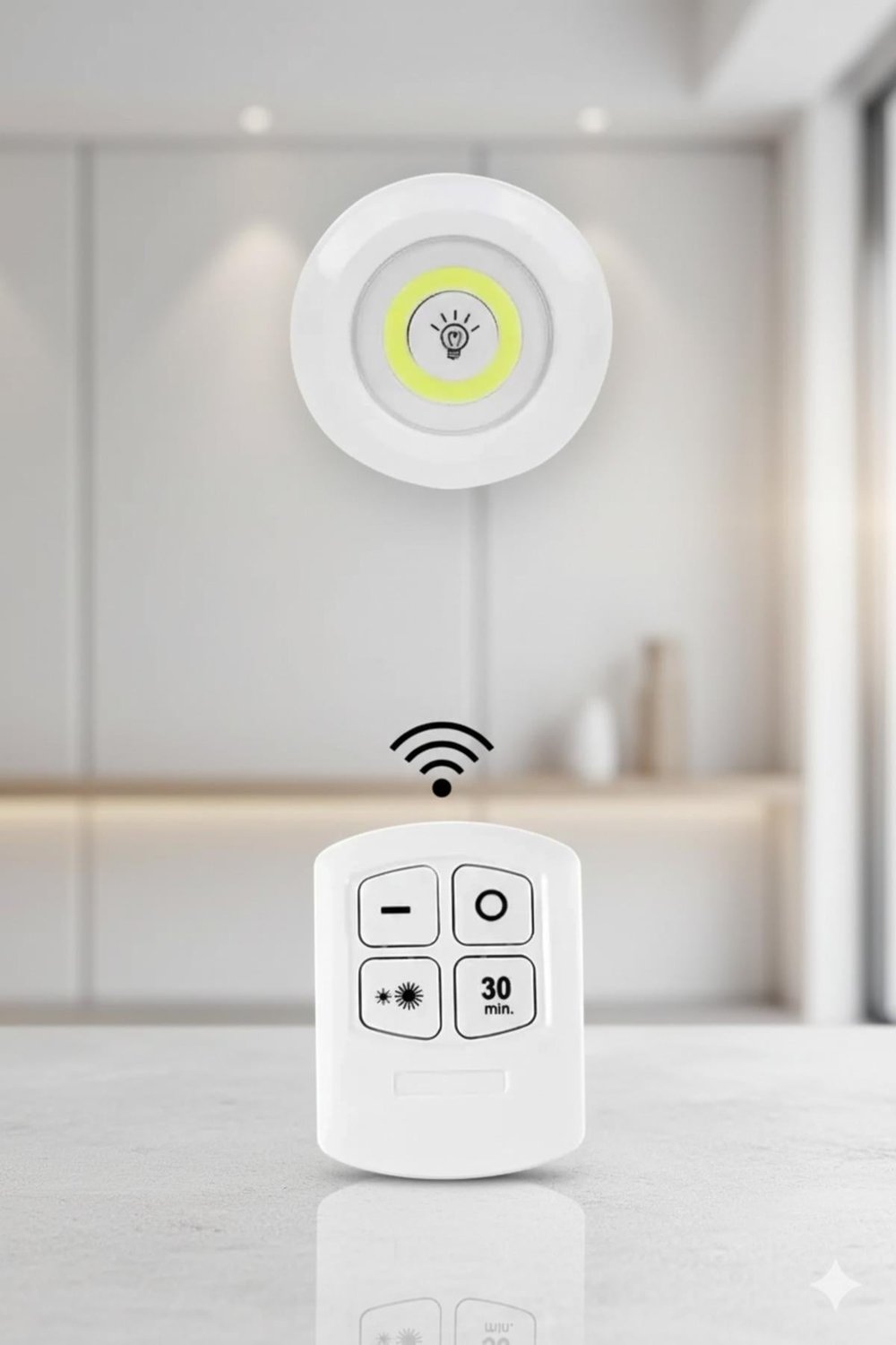 KKS104 Uzaktan Kumandalı Tekli Kabin ve Dolap İçi LED Spot Lamba (5W, Beyaz Işık)