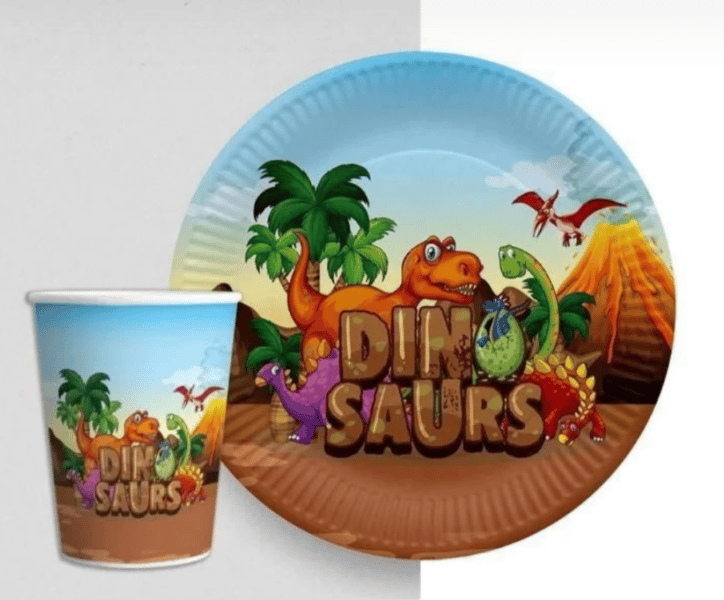 DİNAZOR TABAK/BARDAK SET 8’Lİ