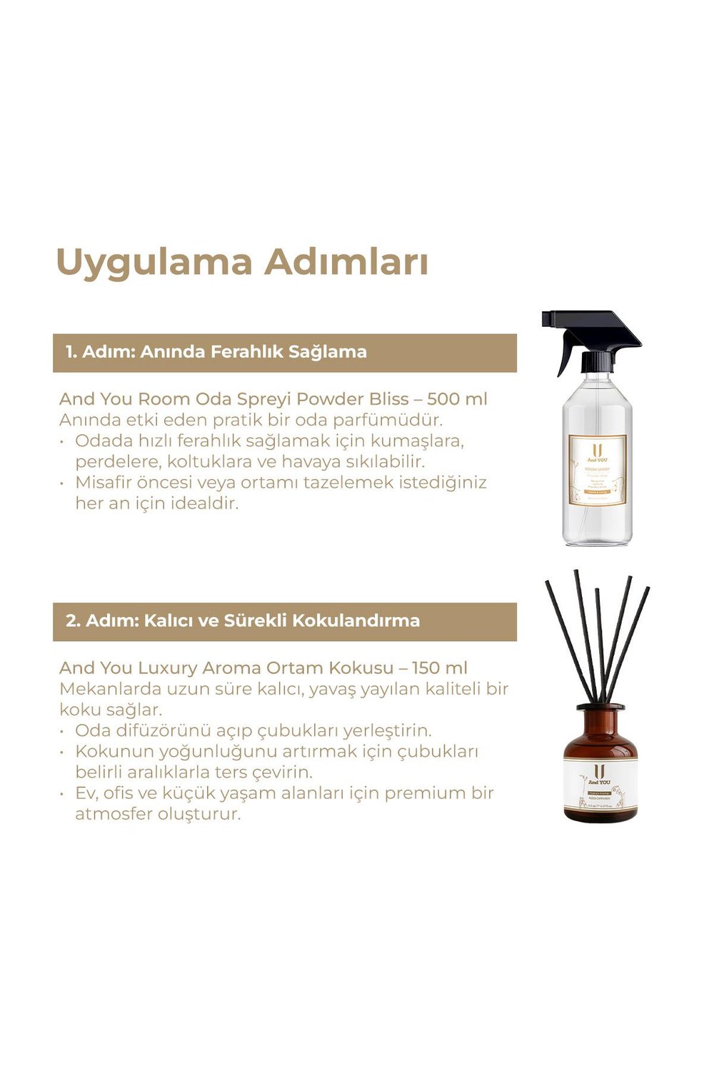 And You Ev ve Yaşam Kokusu 2li Set Ortam Kokusu-Oda Spreyi