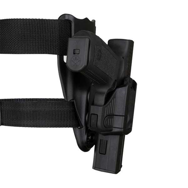 Akar Polimer Glock Alçak Taşıma Bel Bacak Tabanca Kılıfı - Siyah
