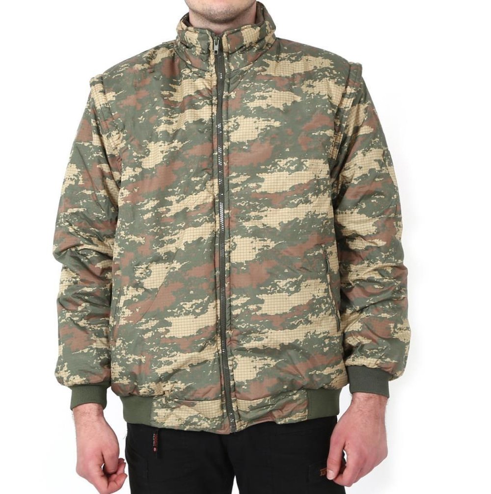 Single Sword Kolları Çıkabilen Kamuflaj Hafif Erkek Pilot Mont 