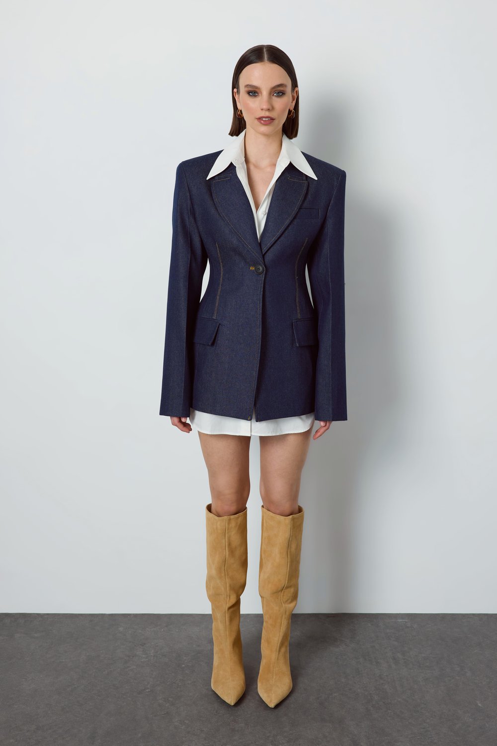 DENIM BELDEN OTURTMALI CEKET
