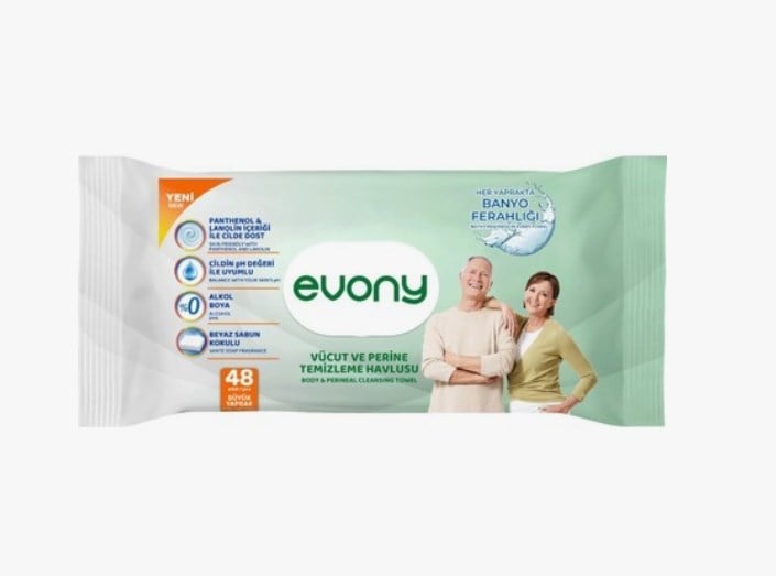 EVONY VÜCUT TEMİZLEME HAVLUSU 48'Lİ