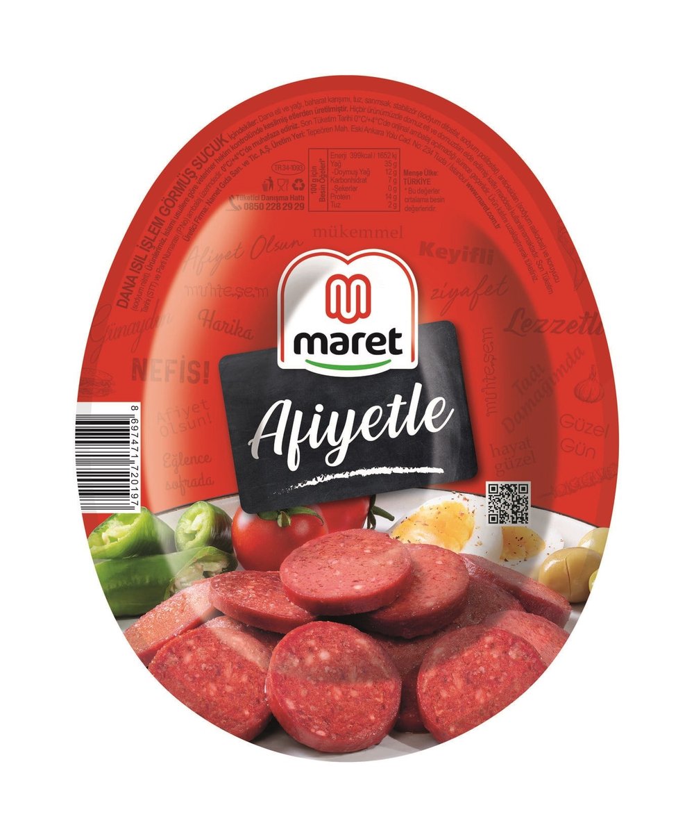 MARET AFİYETLE DANA SUCUK 200 GR