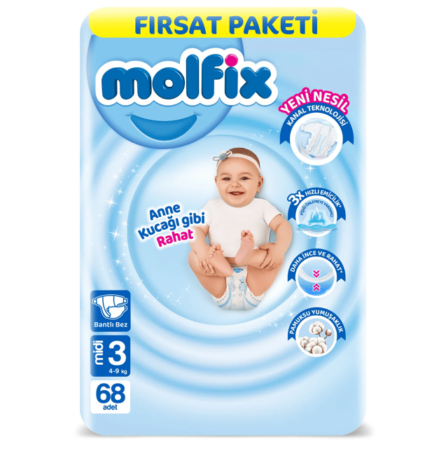Molfix Fırsat Paketi Midi Bebek Bezi 68'li