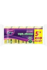 PAREX KLASİK YEŞİL SÜNGER OLUKLU 5'Lİ
