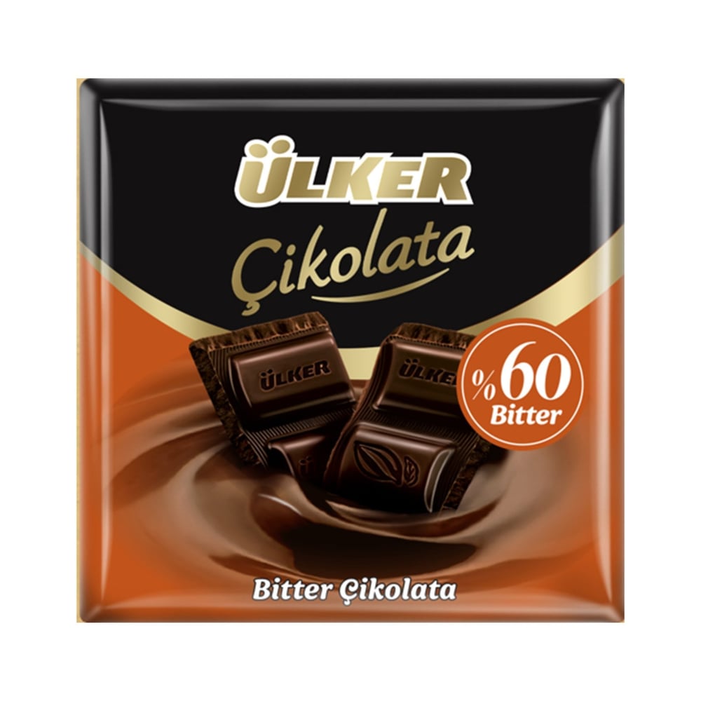 ÜLKER BİTTER KARE ÇİKOLATA %60 KAKAOLU 60GR