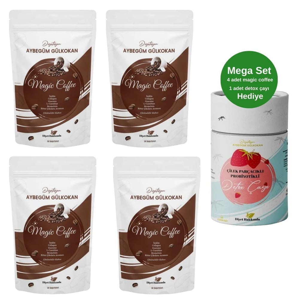 Mega Set 4'lü Magic Coffee (Detox Tea Hediyeli)