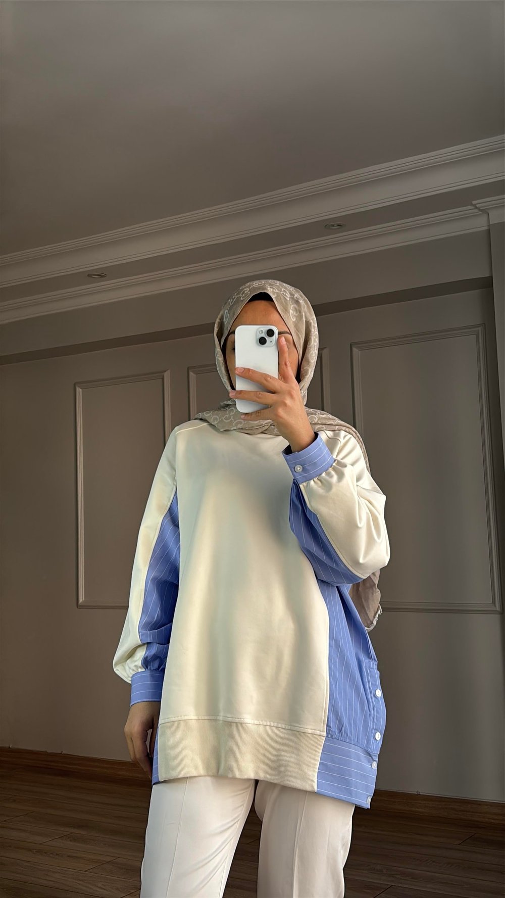 Gömlek Sweat Ekru