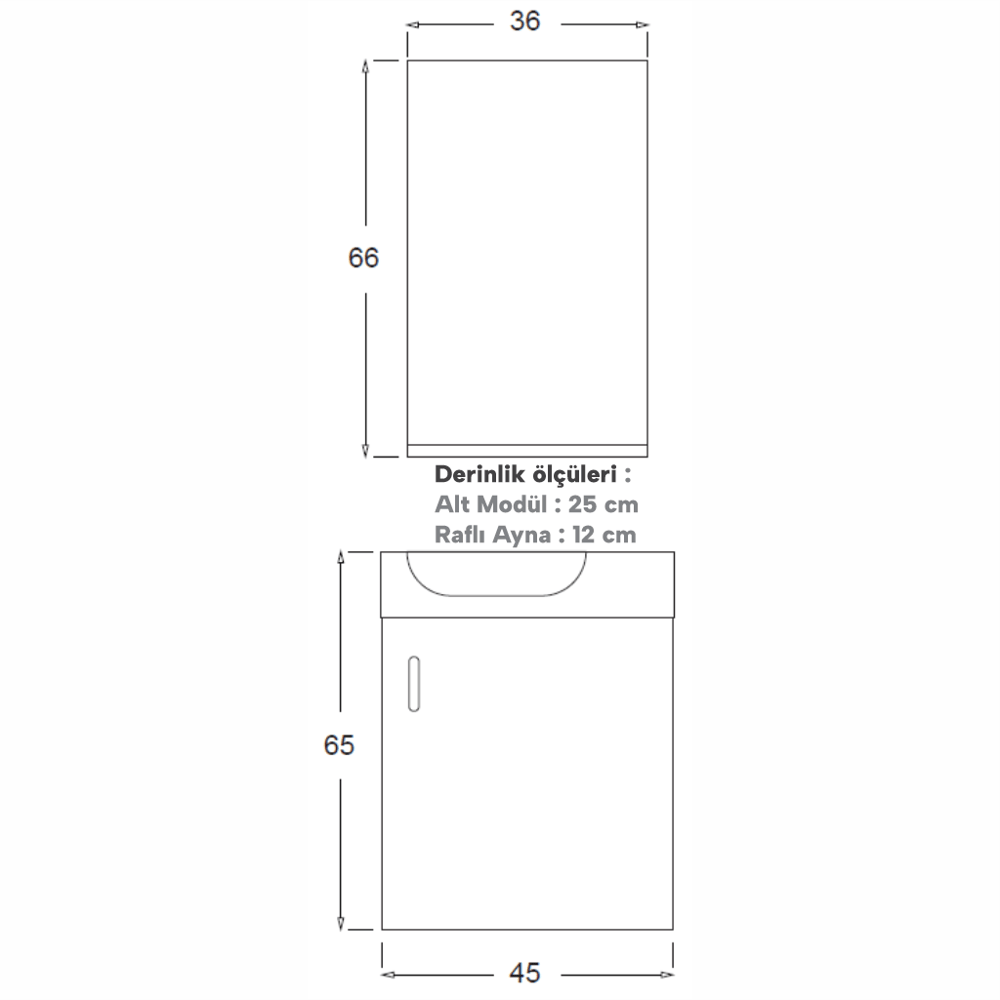 SHOWER LITOS Banyo Dolabı 45 Cm 