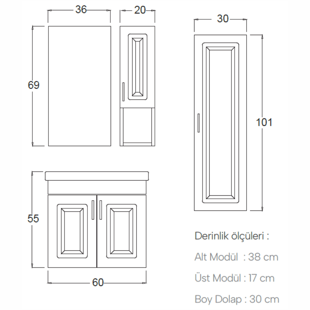 SHOWER LOREN Boy Dolabı 