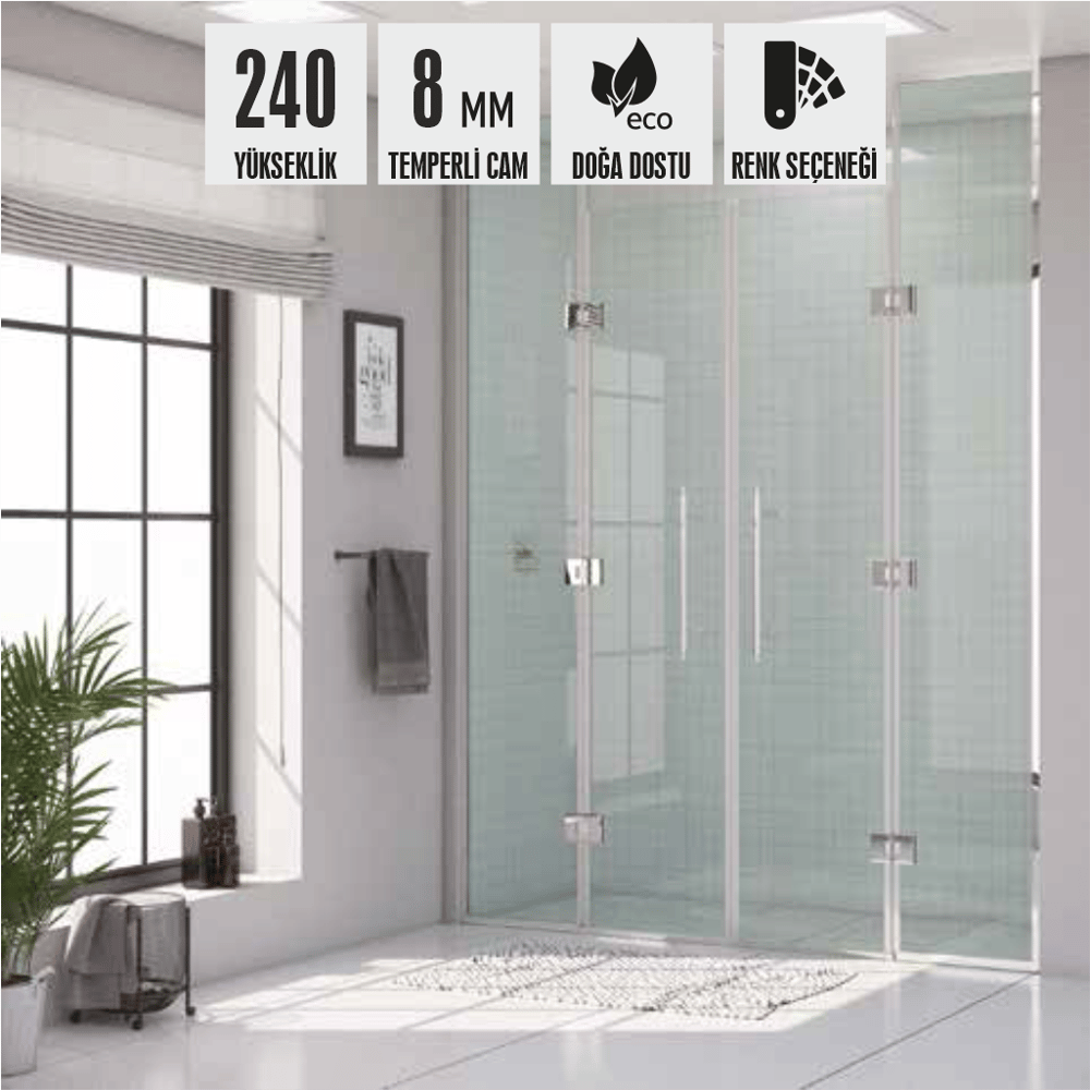 SHOWER MAXI 2 Sabit 2 Açılır Kabin