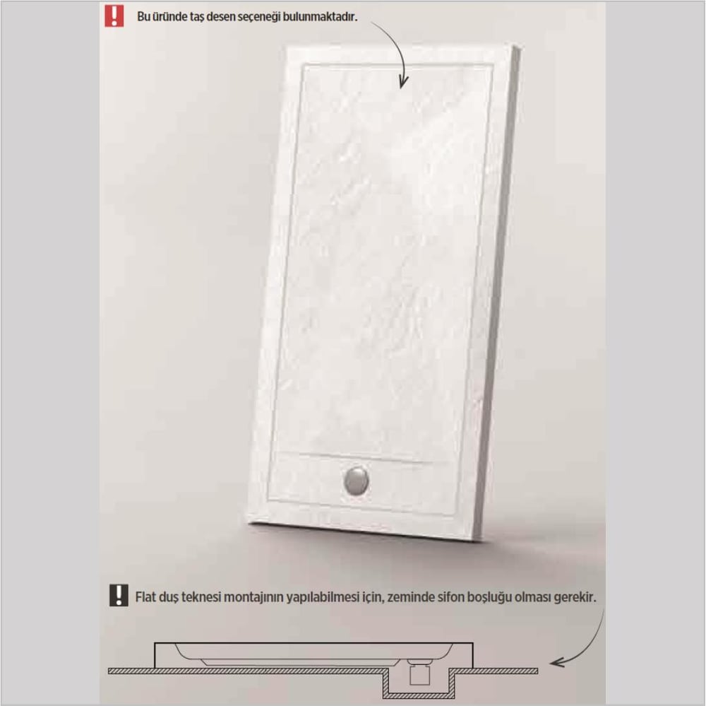 SHOWER Slim Dikdörtgen Duş Teknesi, Flat