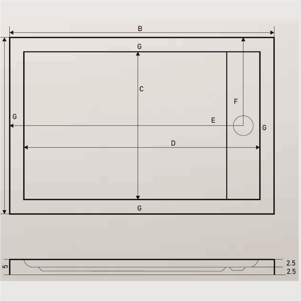 SHOWER Slim Dikdörtgen Duş Teknesi, Flat