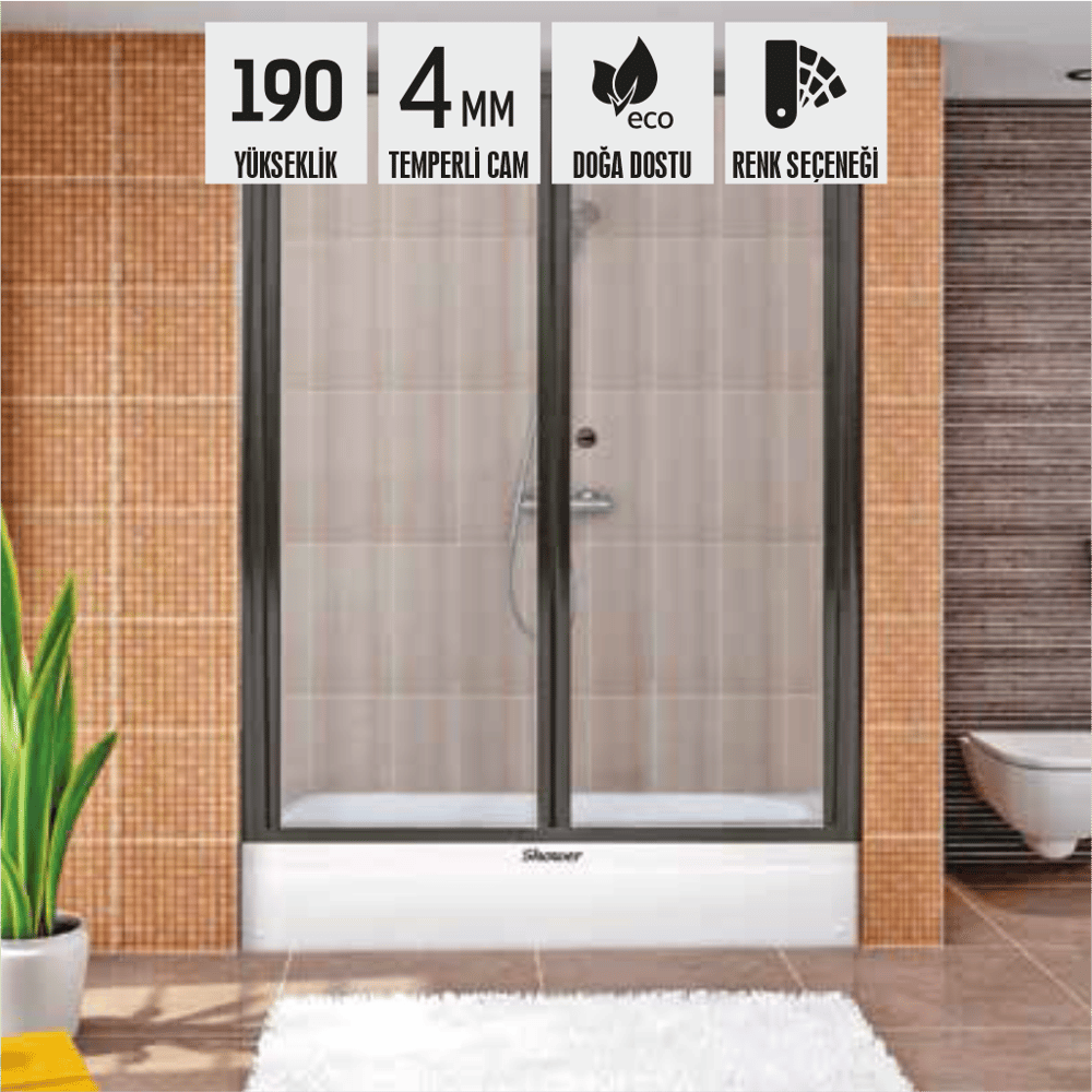 SHOWER VENUS Tekne Üzeri 2 Hareketli Katlanır Kabin