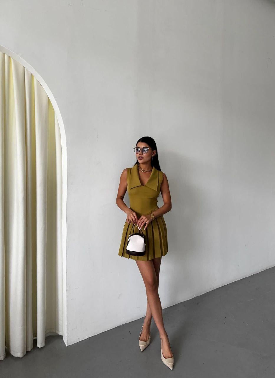 Zara model pliseli elbise
