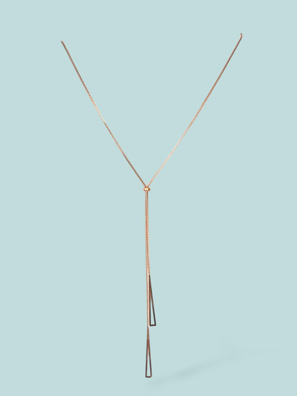 Üçgen Sarkaç Tasarım Ayarlanabilir Kolye Rose Gold