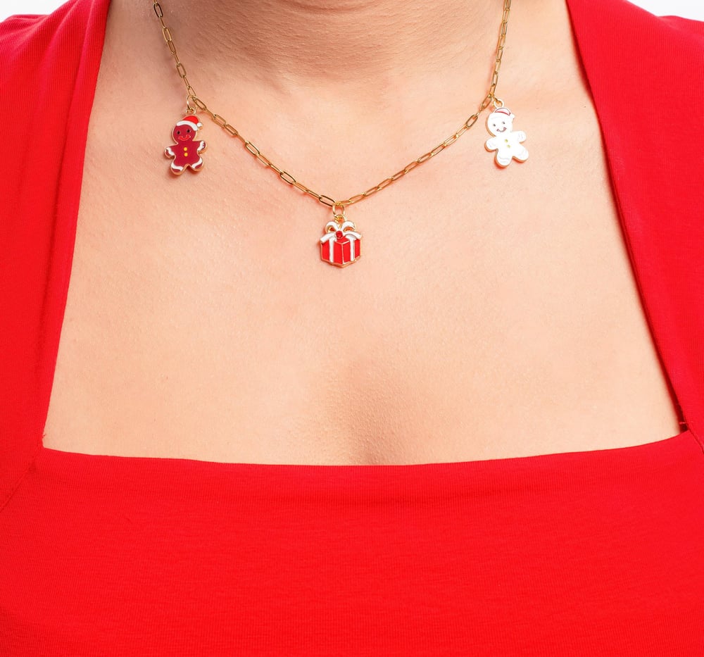 Yeni Yıl Çelik Zincir Charm 3lü Kolye