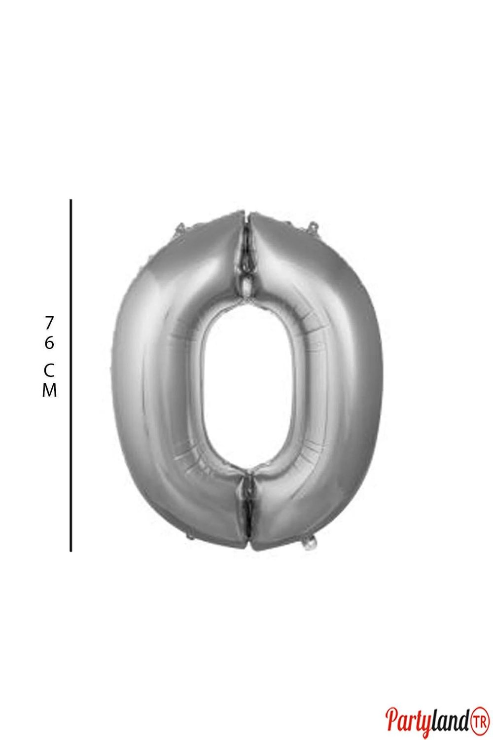 0 - Rakam 76 Cm. Gümüş Folyo Balon