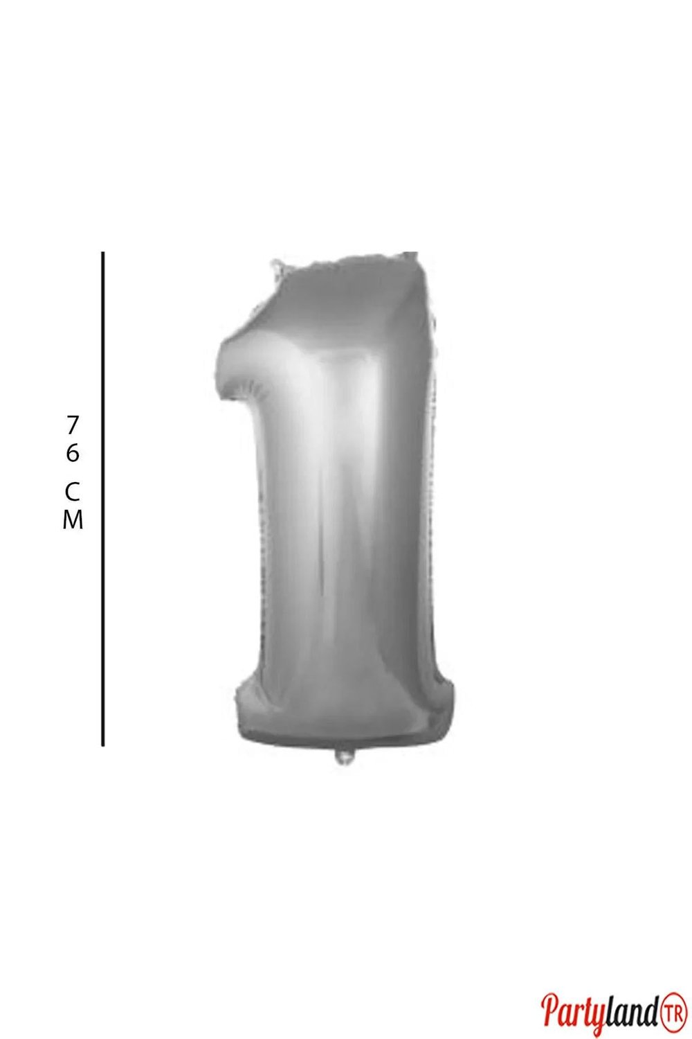 1 - Rakam 76 Cm. Gümüş Folyo Balon