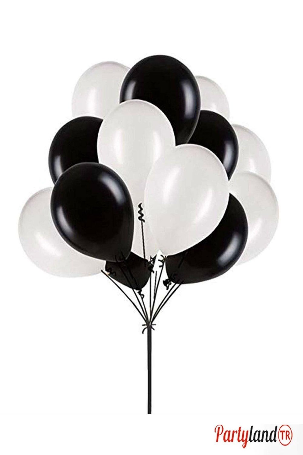 25 Adet Siyah Beyaz Balon