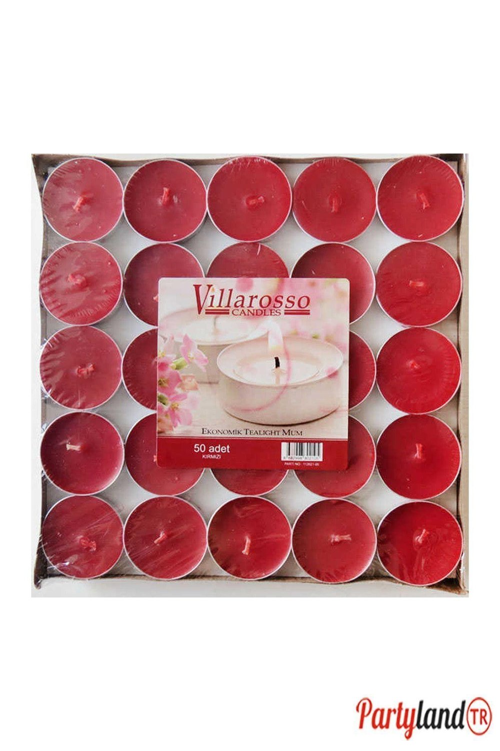50 Adet 3,5 * 3,5 Cm. Tealight Kırmızı Mum