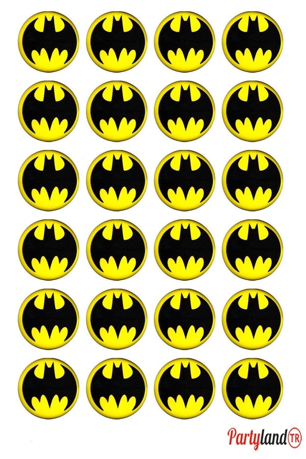 Batman 5 cm. Yapışkanlı Yuvarlak Etiket - Sticker 24 Adet