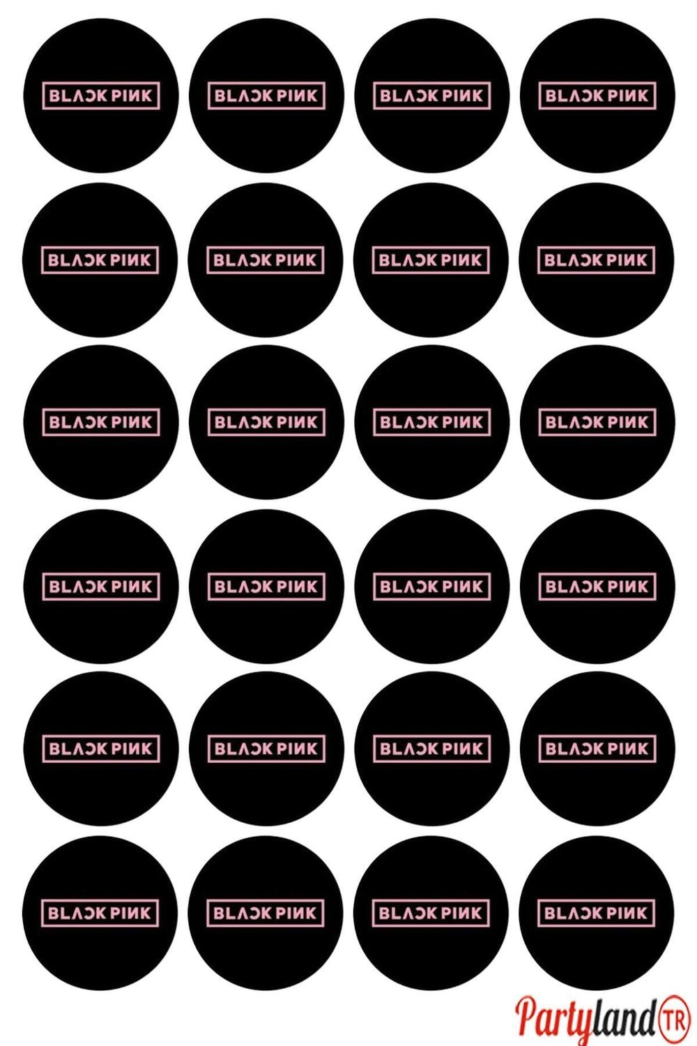 Blackpink 5 cm. Yapışkanlı Yuvarlak Etiket - Sticker 24 Adet